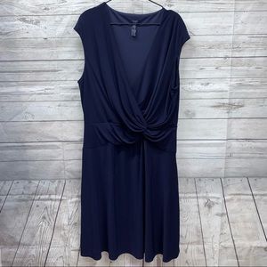 Chaps Plus size berry Surplice Faux Wrap Dress 22W EUC